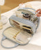 Blue Premium PU Leather Portable Makeup Bag - Large Capacity Waterproof Travel Cosmetic Organizer(Cosmetics are shooting props, not included)