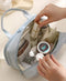 Blue Premium PU Leather Portable Makeup Bag - Large Capacity Waterproof Travel Cosmetic Organizer(Cosmetics are shooting props, not included)
