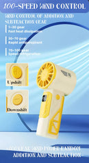 Black And Green 100-Speed Mecha Handheld Fan | USB Rechargeable High-Speed Mini Fan | Powerful & Silent | Lightweight 150g with 6-8 Hour Battery Life