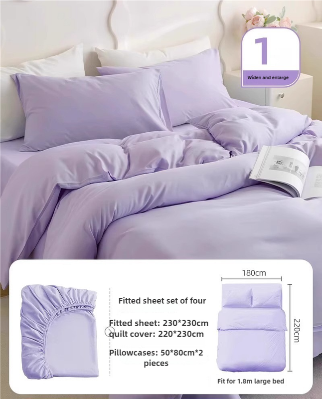 4 Packaging Purple Disposable Travel Bedding Set - Waterproof & Clean, Soft Non-Woven Fabric, 4 Pieces Set for Twin Beds