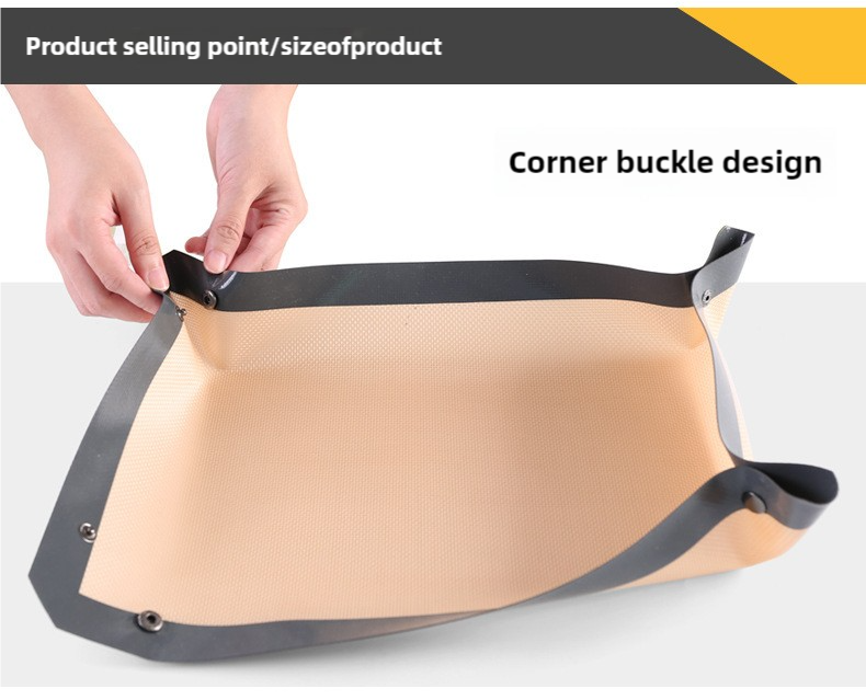 2-piece set (Gray Edge Yellow Background + Red Edge White Background) Non-stick Silicone Baking Mat for Oven & Microwave | Reusable, Thickened Fiber Baking Pad for Macarons, Cookies, Bread, Roasting Chicken, and More