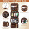 Coffee Luxury PU Business Travel Toiletry Bag - Large Capacity Waterproof Makeup Organizer with Dividers - Portable & Stylish Bathroom Storage