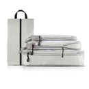 Off White Compression Travel Storage Bags Set, Mesh Travel Organizers for Luggage, Foldable and Space-Saving Packing Cubes