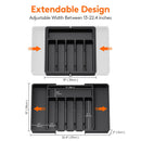 Black Adjustable Polypropylene Kitchen Drawer Organizer – 8 Compartments, Large Capacity, Easy to Clean