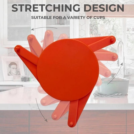 3 Pcs Blue Adjustable Cup Holder for Mugs, Glasses, and Cups - Stackable, Space-Saving Design, 6.5cm Diameter