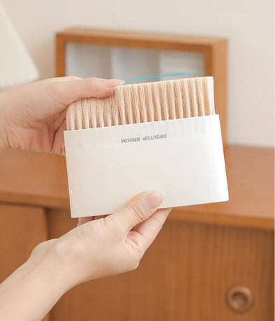 2 Pcs Grey Mini Desktop Sweeper and Trash Bin Set | Compact Desk Cleaning Brush Organizer | Small Tabletop Sweeping Dustpan for Home and Office Use