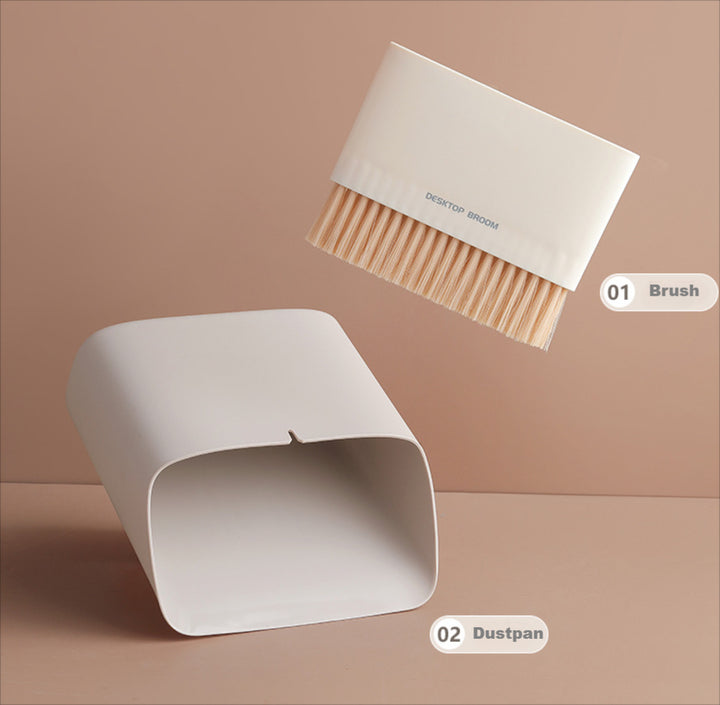 2 Pcs Green Mini Desktop Sweeper and Trash Bin Set | Compact Desk Cleaning Brush Organizer | Small Tabletop Sweeping Dustpan for Home and Office Use