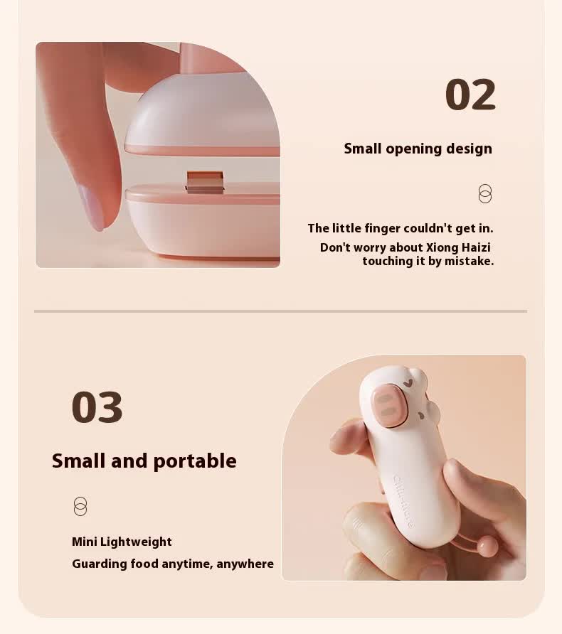 2 Pcs Pink Pig Mini Handheld Heat Sealing Machine for Food Bags – Compact, Portable, USB Rechargeable