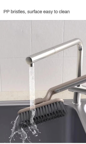 3 Pcs Brown Multi-Function Rotating Gap Cleaning Brush, 2-in-1 Hard Bristle Brush for Bathroom Tiles and Grout Lines