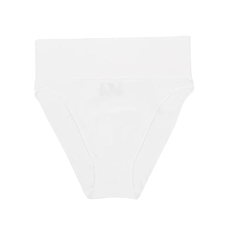 3 Pcs Size S White Microfiber High-Waisted Thong Underwear with Tummy Control – Slimming Comfort