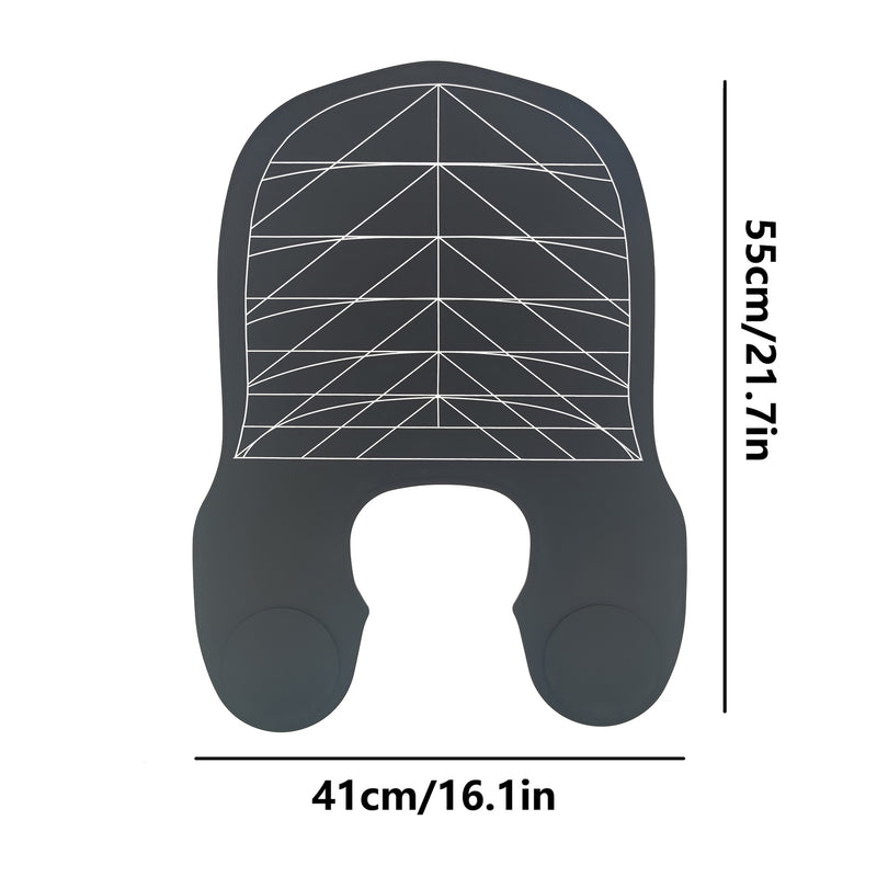 Gray Striped Silicone Hairdressing Cape - Extended Oversized Shoulder Pad for Hair Dyeing and Perming
