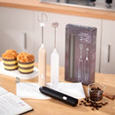 Black Electric Milk Frother Handheld - USB Rechargeable Milk Foamer with 2 Whisks - Perfect for Coffee, Lattes, Cappuccinos & More