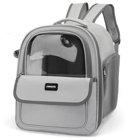 Gray Pet Carrier Backpack - Space Capsule Design for Cats & Small Dogs