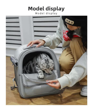 Green Pet Carrier Backpack - Space Capsule Design for Cats & Small Dogs