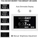 Black 10.1-Inch Digital Clock with Medication Reminders & Multi-Function Alarm - Ideal for Elderly Care
