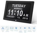 Black 10.1-Inch Digital Clock with Medication Reminders & Multi-Function Alarm - Ideal for Elderly Care
