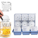 2 PCS Sphere & Square Ice Cube Tray (Black) - Novelty Silicone Ice Maker for Whiskey Cocktails