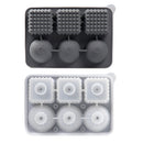 2 PCS Sphere & Square Ice Cube Tray (Gray) - Novelty Silicone Ice Maker for Whiskey Cocktails