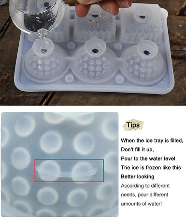 2 PCS Sphere & Square Ice Cube Tray (Green) - Novelty Silicone Ice Maker for Whiskey Cocktails