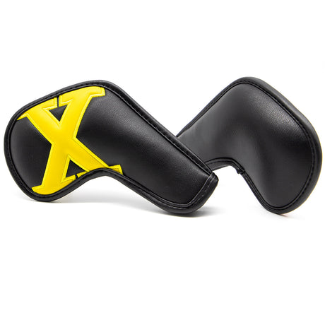 Black covers with various colored numbers, Premium PU Leather Golf Iron Headcover Set (10pcs) | Numbered 4-9, P, S, A, X | Protective Club Covers for Irons