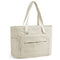Beige Versatile Women's Gym Tote Bag with Yoga Mat Strap - 18L Carryall, Fits 15.6 Laptop, Multi-Pocket Organizer
