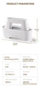 Black 300ml Ultrasonic Aroma Diffuser with Cracked Light Design - Cool Mist Humidifier for Home and Office