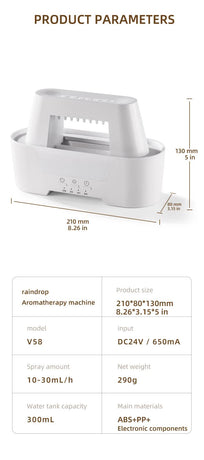 Black 300ml Ultrasonic Aroma Diffuser with Cracked Light Design - Cool Mist Humidifier for Home and Office