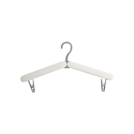 2PCS  White Portable Travel Hanger with Hidden Clips - Lightweight Folding Clothes Hanger for Socks and Small Items