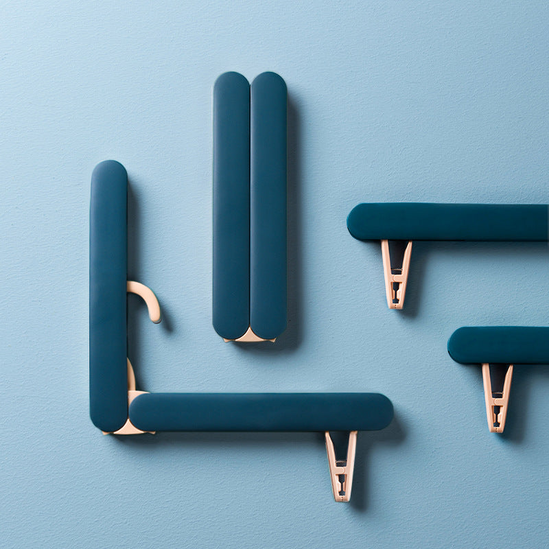 2PCS Green Portable Travel Hanger with Hidden Clips - Lightweight Folding Clothes Hanger for Socks and Small Items