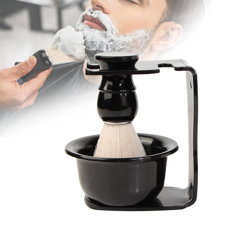 2 PCS Men's Shaving Brush Set with Lathering Bowl and Stand - Professional Beard Grooming Kit for Wet Shaving