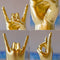 Gold Right Hand Resin Rock and Roll Hand Figurine - Stylish Desk and Living Room Decor