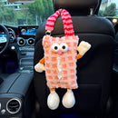 2 PCS Pink Cute Plush Tissue Box Holder with Fun Character Design for Car and Home