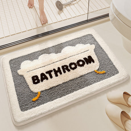Bathroom Bath Mat - Super Absorbent, Non-Slip Bathroom Floor Mat - 50x80cm