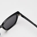 Transparent Gray All Gray Retro Small Frame Sunglasses - Black - UV Protection