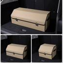 Extra Large Beige Foldable Car Trunk Storage Box - Large Capacity Insertable Rear Organizer