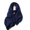 Navy Blue 2 PCS Skin Red Solid Color Scarf Shawl with Tassels - Warm Korean Style Wrap (180cm x 70cm)