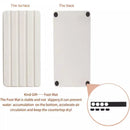 Engraved Inner Frame - White 2-Piece Rectangular Diatomaceous Earth Coaster Set - Absorbent Grooved Mat for Sink and Bathroom