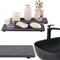 Engraved Inner Frame - Dark Grey 2-Piece Rectangular Diatomaceous Earth Coaster Set - Absorbent Grooved Mat for Sink and Bathroom