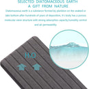 Engraved Inner Frame - Dark Grey 2-Piece Rectangular Diatomaceous Earth Coaster Set - Absorbent Grooved Mat for Sink and Bathroom