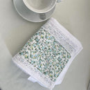 2 PCS Green Small Flower 100% Cotton Solid Color Thickened Adult Face Towel with Floral Soft Texture - 35 x 75cm