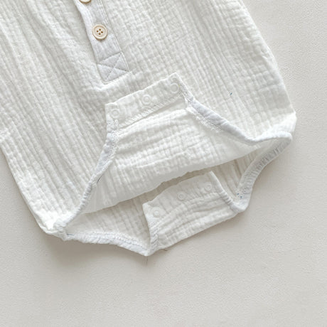 100cm Khaki Sleeveless Bubble Cotton Baby Romper - Soft Newborn Onesie for Boys and Girls, 0-2 Years