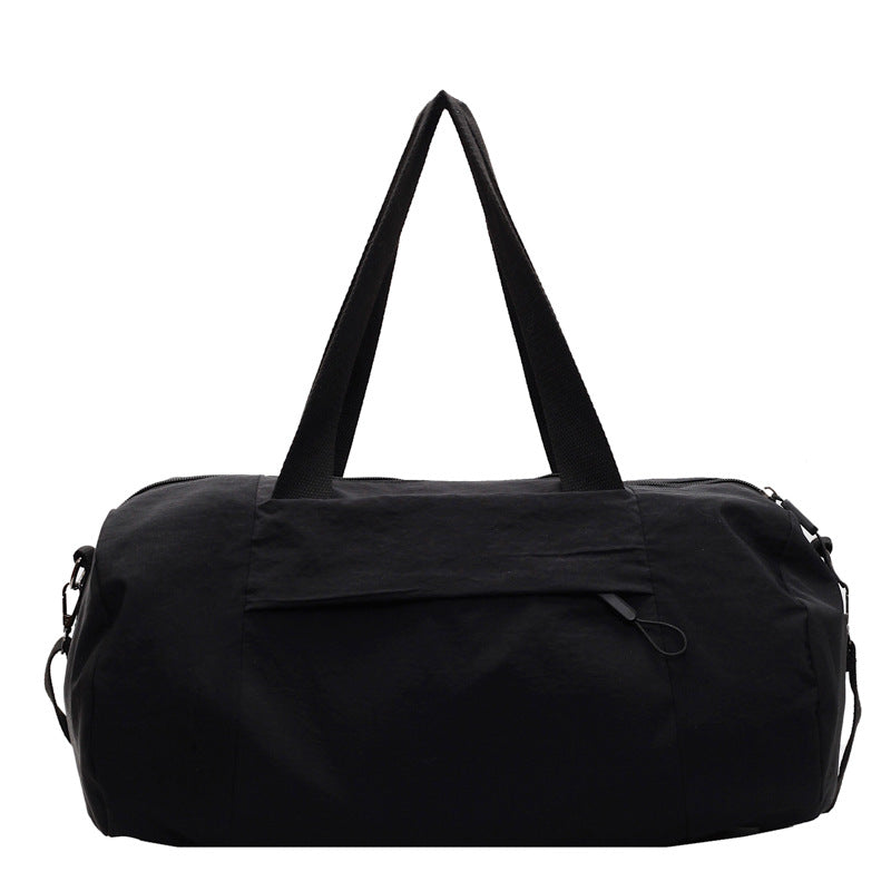 Black Candy-Colored Women's Gym Duffel Bag - Large Capacity Cylindrical Travel Tote with Handles