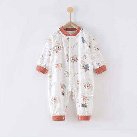 59 Size Koala Kingdom Class A Pure Cotton Long-Sleeve Baby Onesie - Cozy Newborn Bodysuit for Fall and Winter