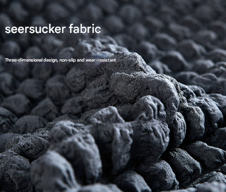 Beige Double Sofa Bubble Gauze Sofa Cover with Skirt - Full Elastic Dustproof Double Seater 145-185cm