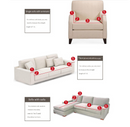 Beige Double Sofa Bubble Gauze Sofa Cover with Skirt - Full Elastic Dustproof Double Seater 145-185cm