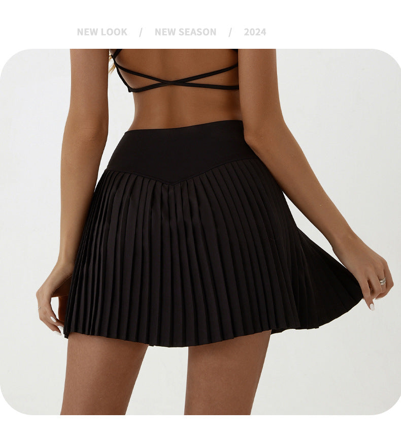 High waist Anchor Red pleated skirt | built-in shorts to prevent exposure - suitable for yoga, badminton and golf  Size S