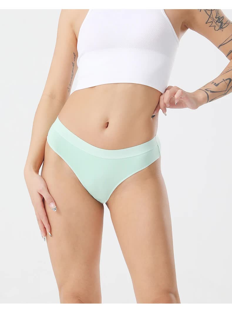 4 pcs Women's Sexy Low-Waist Cotton Thong Underwear, Size XL