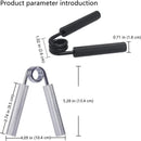 2 pcs Black Heavy Duty Metal Hand Grip Strengthener - Hand Training Equipment for Rehabilitation & Fitness with Adjustable Resistance 200LB