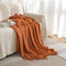 Orange Premium Woven Knitted Throw Blanket with Tassels | Soft, Cozy Sofa & Bed Blanket, Perfect for Office or Afternoon Naps 127x172cm