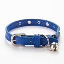 3 pcs Dark blue Stylish PU Leather Pet Collar - Anti-Loss, Puppy Bell, Star & Moon Design Width 1.2cm Total Length 35cm